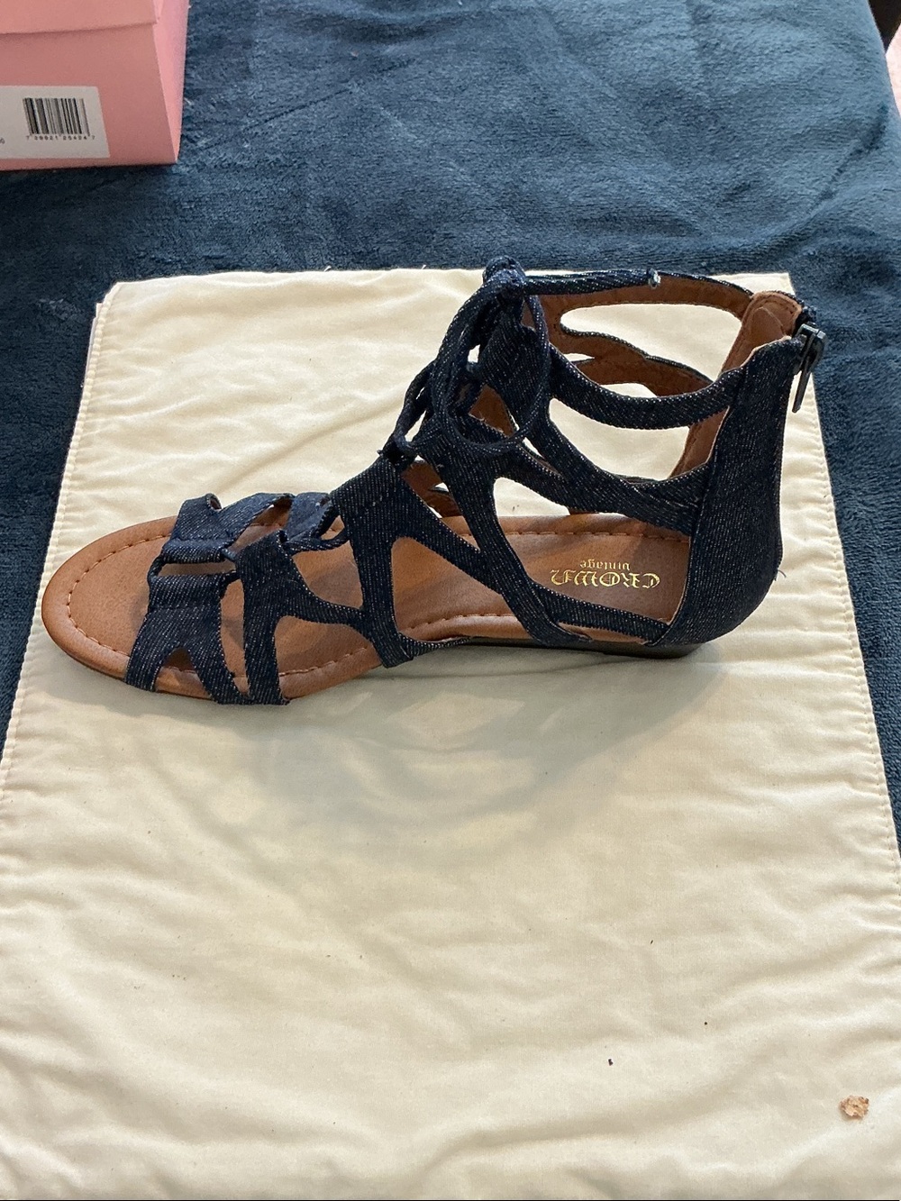 Crown Vintage Dark Denim Gladiator Sandals